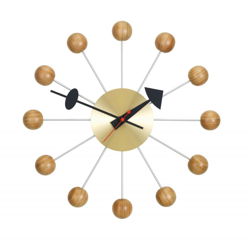 Ball Clock Wanduhr Kirschbaumholz Vitra